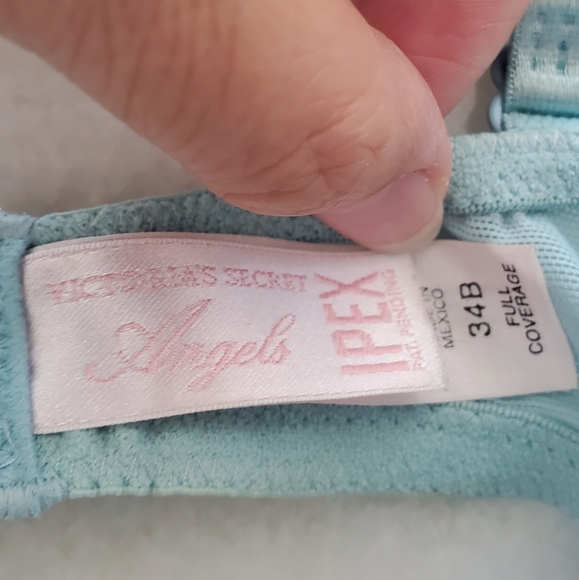 Victoria Secret Angela Ipex Bra 34B Full Coverage Light Blue Embroidered Lace - Picture 3 of 3